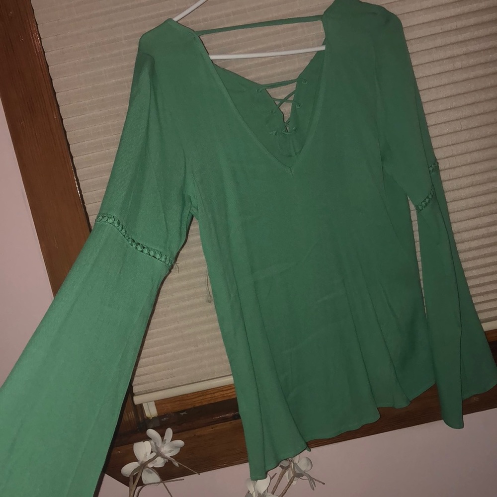 Green flowy long sleeve